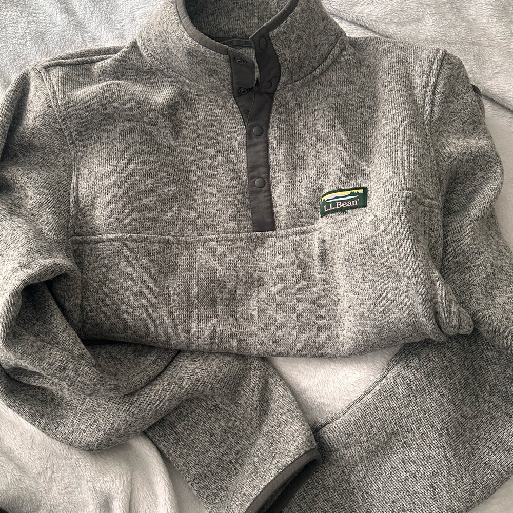 L.L. Bean Men's Heather Gray Zip-Up Sweater